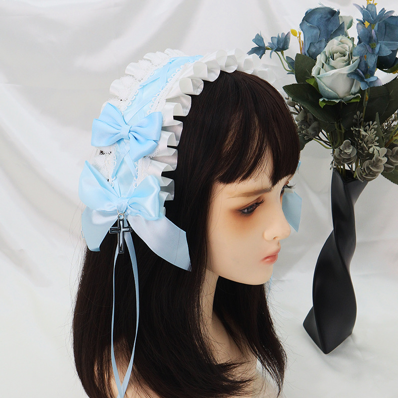 Adorable joyería para el cabello Lolita multicolor opcional cómic fiesta accesorios de moda arco tocado correa para el cabello