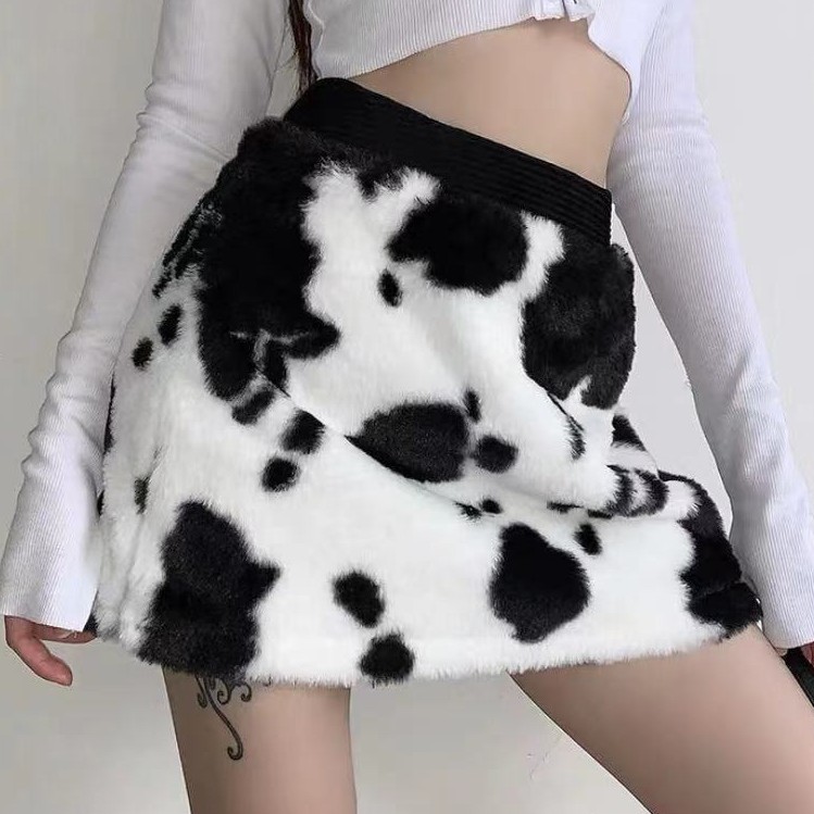 Patrón de leche pequeña piel de conejo impresión Otoño e Invierno ropa abrigo tela juguete manta suéter felpa tela Imitación Piel de conejo