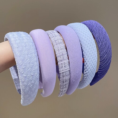 Purple Small Scented Sponge Hair Clip for Women, Autumn/Winter High-End Style Hairpin, Korean High Crown Hair Tying Band