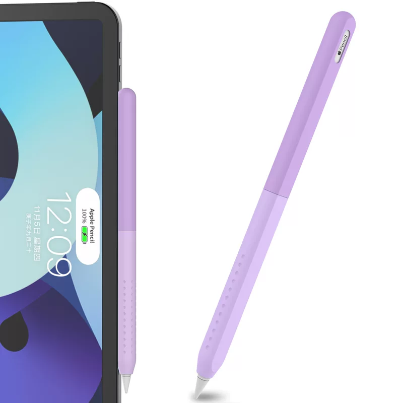 圆形分体撞色保护笔套适用苹果Apple Pencil 2代硅胶分段式笔套