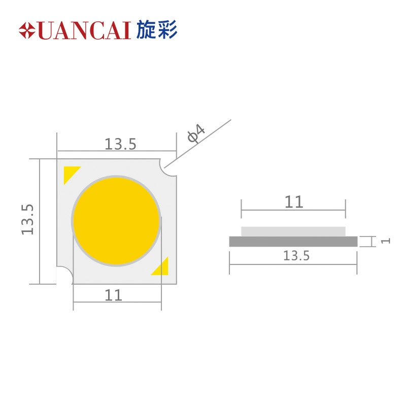 Высокопроизводительный 13.5x13.5 мм COB источник света LED, RA98, 3W-30W, Универсальные решения для освещения от 旋彩