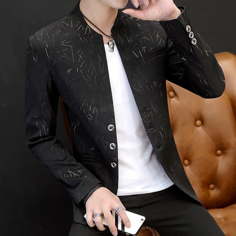 Cross-border hair 2021 spring and autumn thin suit men's fashion handsome bronzing suit men's clothing