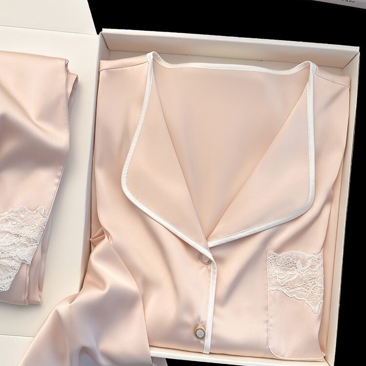 Cat Kite Sweet Silk Pajamas for Women, Spring Solid Color Cute Gift for Best Friend or Girlfriend, Mulberry Silk Loungewear