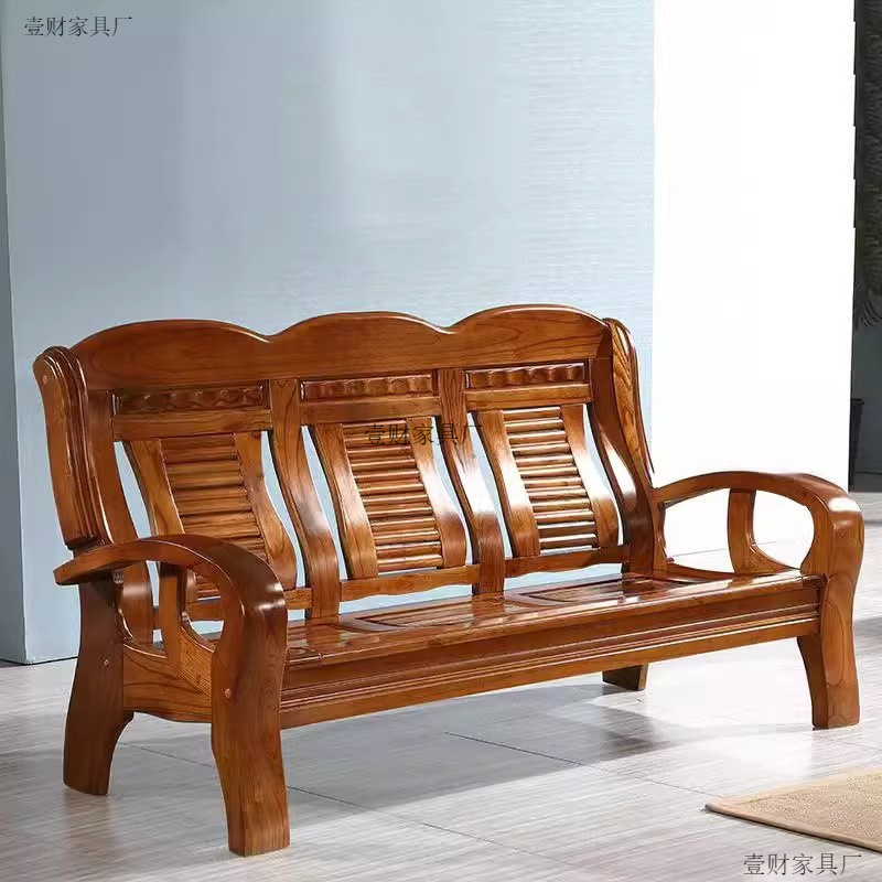 Red Camphor Wood Chinese Style Solid Wood Sofa Combination Small Apartment Antique Multi-Person Sofa Living Room Office Rural Economical Type