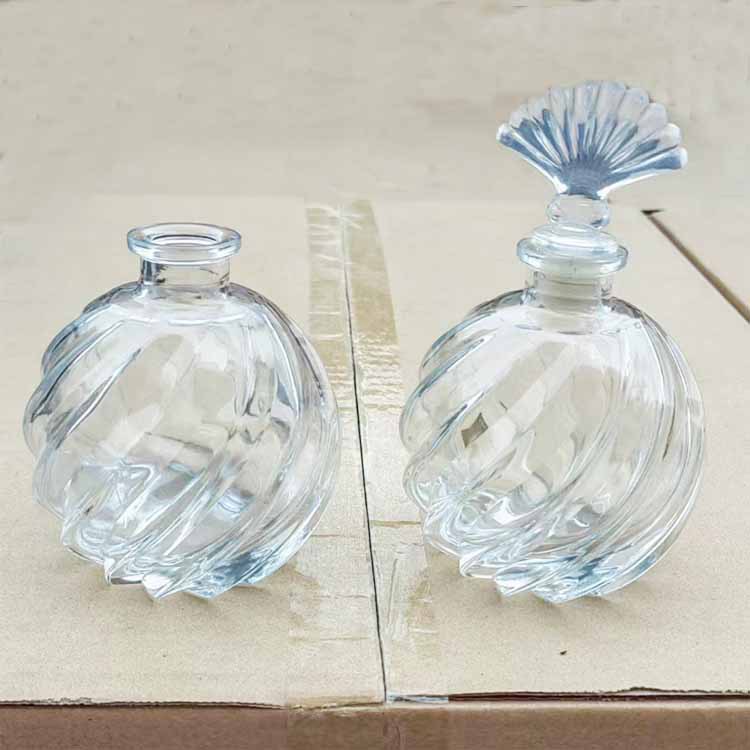 创意250ml斜条纹丝口南瓜香薰瓶玻璃瓶卡口无火挥发香氛瓶批发