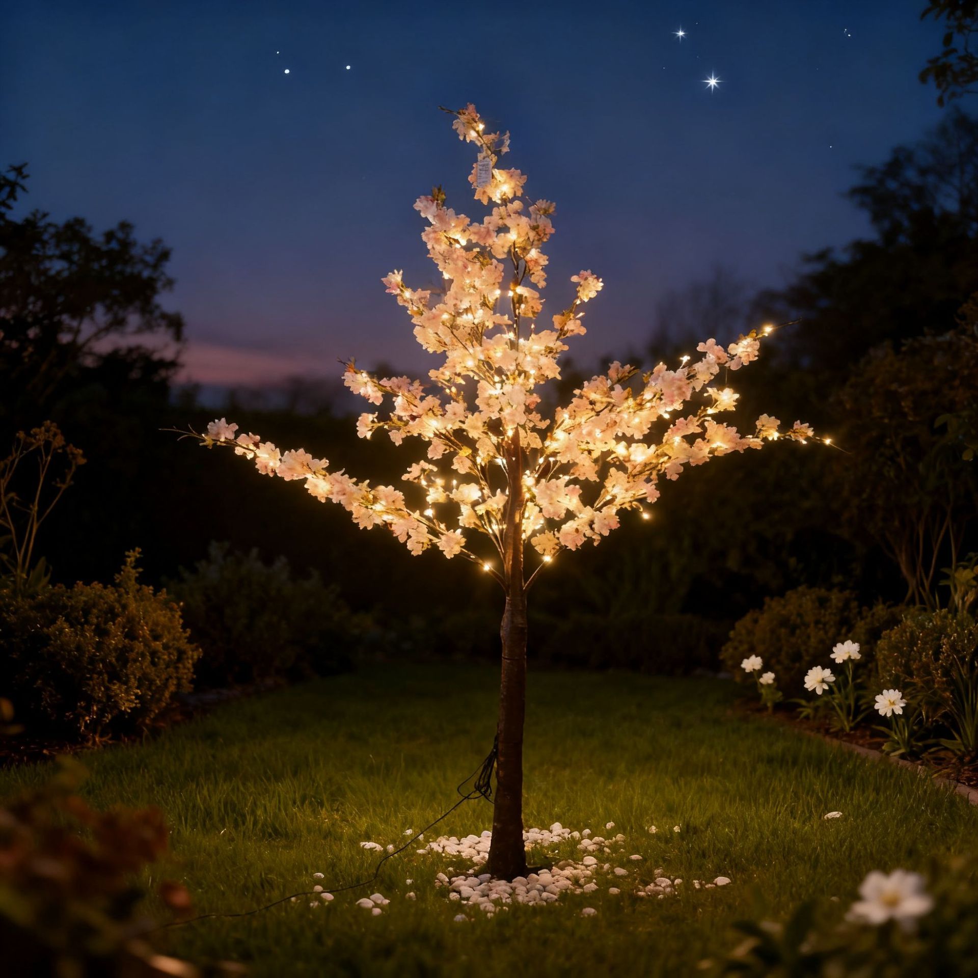 led仿真垂柳樱花树灯家居浪漫氛围布置树灯庭院景观装饰樱花树灯