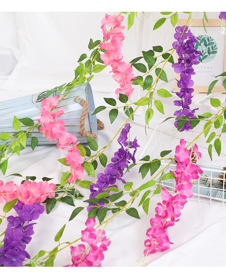 Artificial Wisteria Garland For Wedding Ceiling Floral Decoration_voghion.com