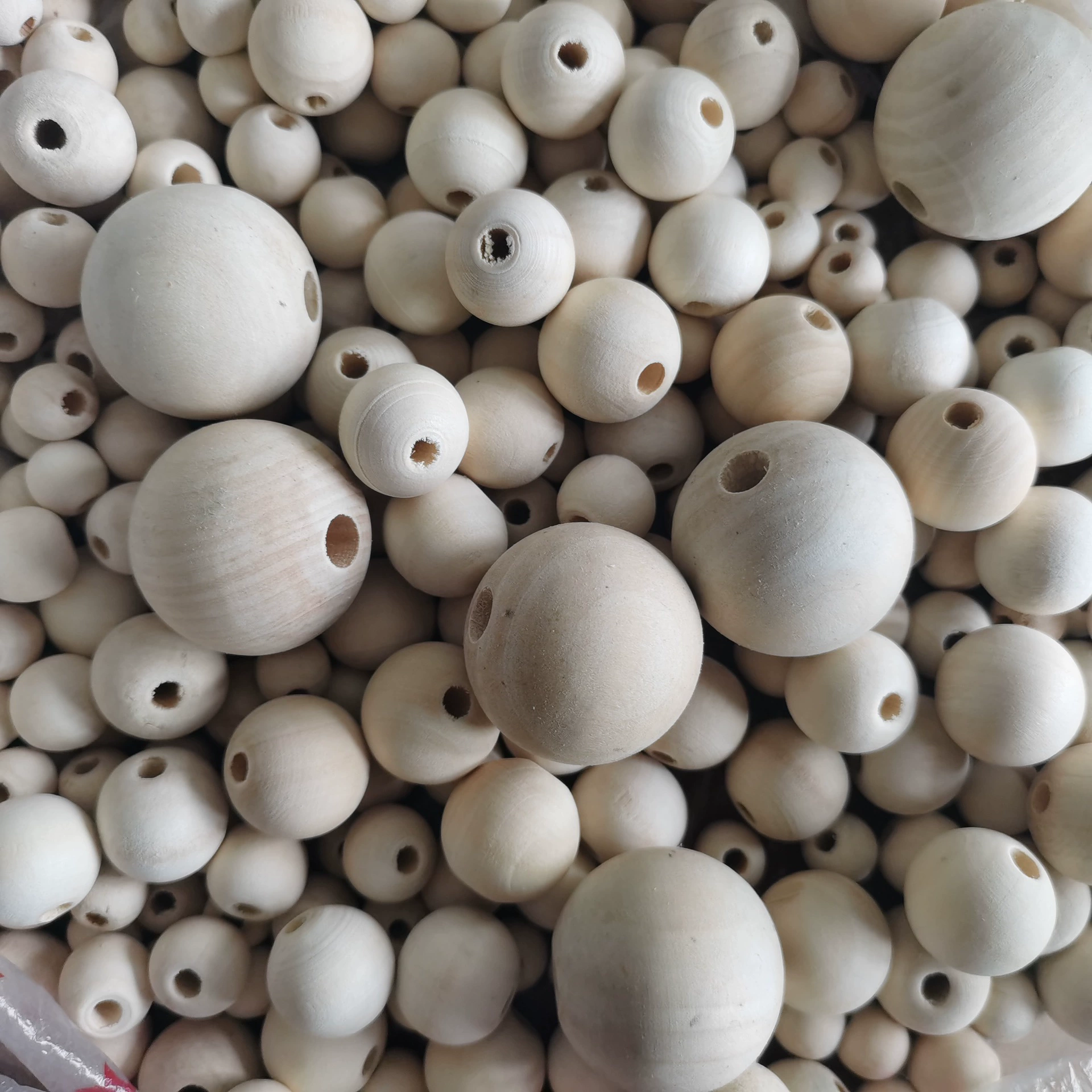 Raponic Hermi Pole Wooden Pearl Multi -specification Vehicle Wooden Ballo DIY Jewelry accessories White embryo ball