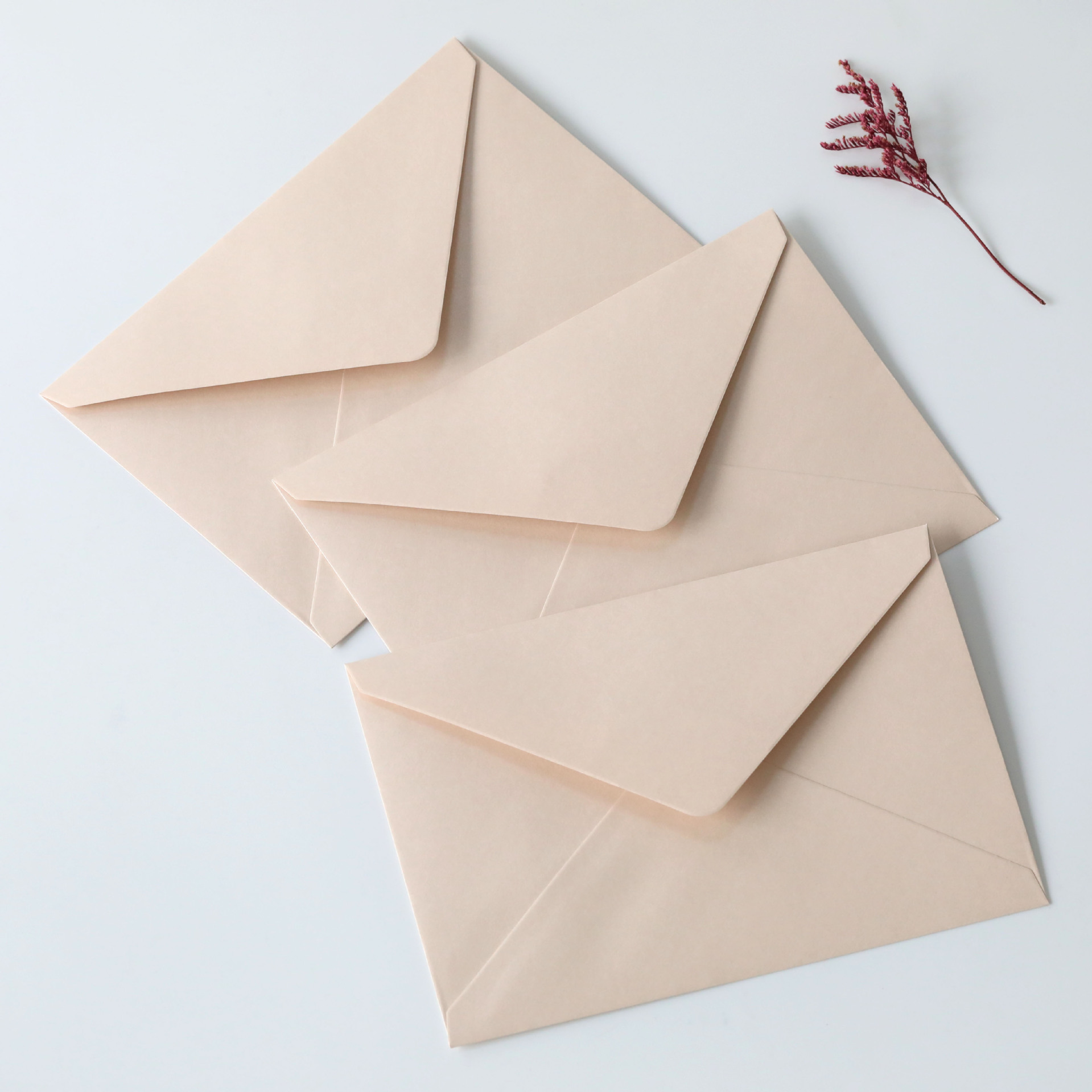 Factory Wholesale Western-Style Light Pink 150g Card Rectangular Envelope Wedding Invitation Pink Greeting Card Envelope
