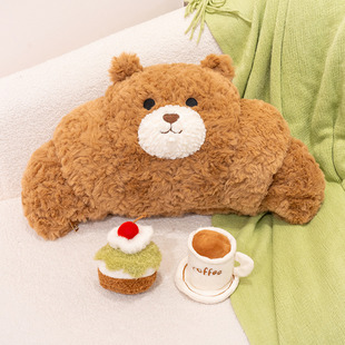 Cute Cake Bread Teddy Bear Croissant Pillow Plush Doll Cute Soothing Doll Birthday Gift Wholesale