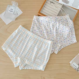 2026春夏新款粒粒仔女童平角内裤小中大女童平角四角薄款宝宝短裤