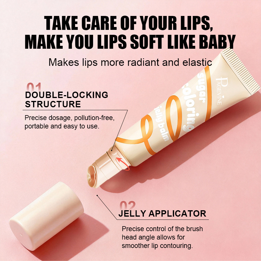 Transfronterizo PAGE VINE maquillaje azúcar gelatina esmalte labial, esmalte labial humectante a largo plazo, bálsamo labial de comercio exterior, aceite labial