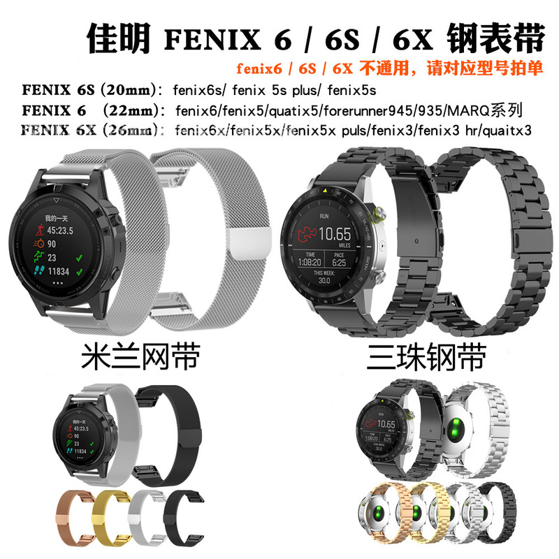 Applicable to Jiaming gen2/Enduro3/fenix8/6/6X Quick-release Sanzhu Milan approach s62 Steel Strip