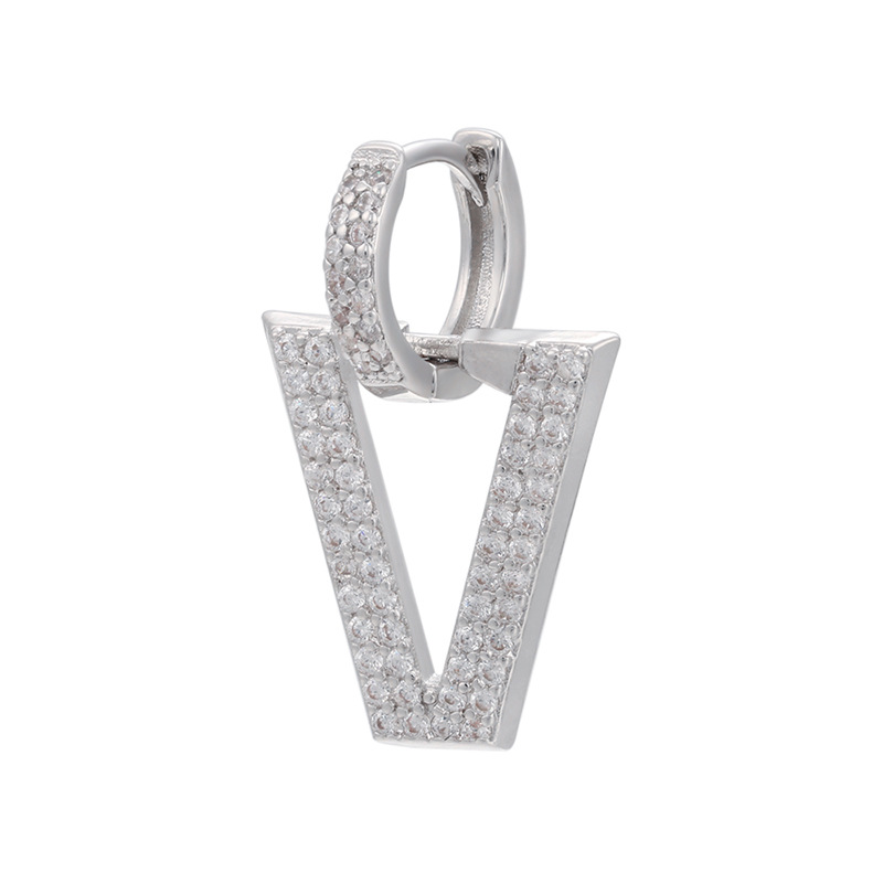 En Gros Micro-clouté Zircon Boucles D'oreilles Triangle Inversé Boucles D'oreilles Nihaojewelry display picture 3