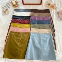 小皮裙女2025春秋防走光短裙高腰PU皮半身裙小个子显瘦A字包臀裙