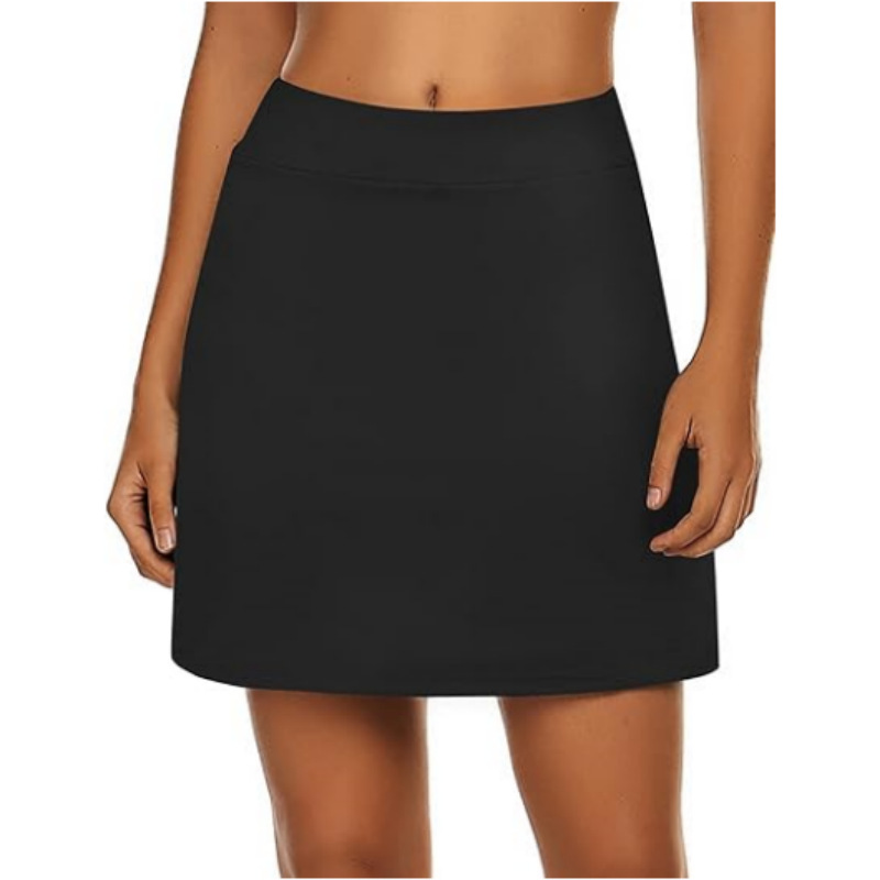 Cross-Border New Women's Outdoor Golf Sports Skirt Anti-Exposure Knee-Length Skirt High-Waisted Tennis Pickleball Sports Skirt