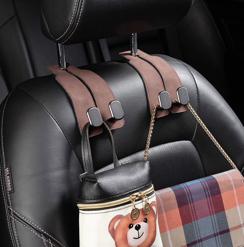 Car Hook Fur Metal Double Hook Rear Seat Back Storage Car Interior Decoration Supplies