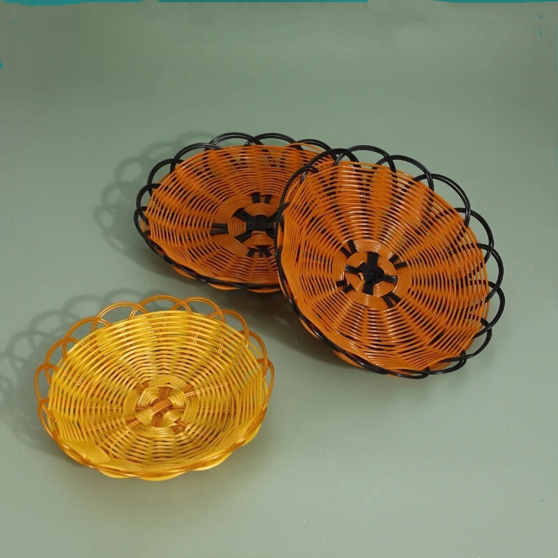 Two Orange Baskets, Two Coffee Baskets, Imitation Rattan Baskets, Bread Baskets, Snack Baskets, Indian Flying Cake Baskets, Fruit Baskets, Popcorn and Dried Fruit Plates