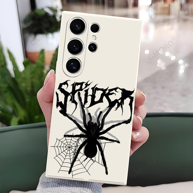 Super Spider Cool and Stylish Suitable for Samsung S25Ultra Personalized S23 Cross-Border Phone Case S22 Black Matte Soft Case