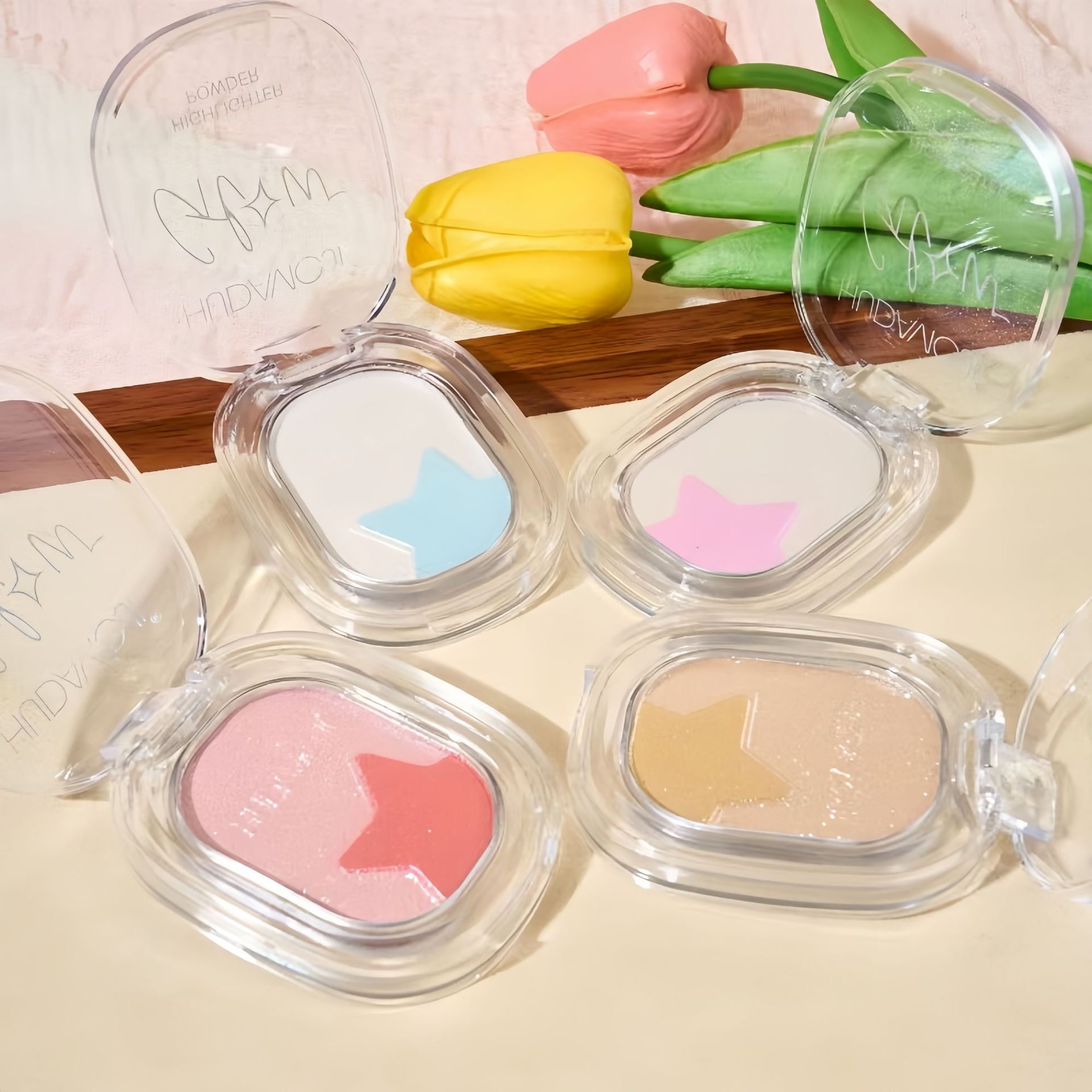 Maquillaje transfronterizo al por mayor estrellas polvo de brillo perlado lleno brillante polvo de mejora de la cara