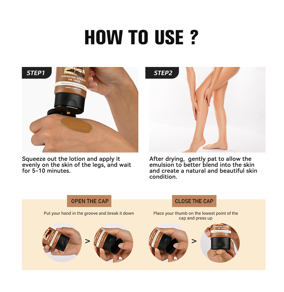 lakerain LEG MAKEUP 100ml Dark Brown skin tone Leg Makeup Leg Makeup undefined