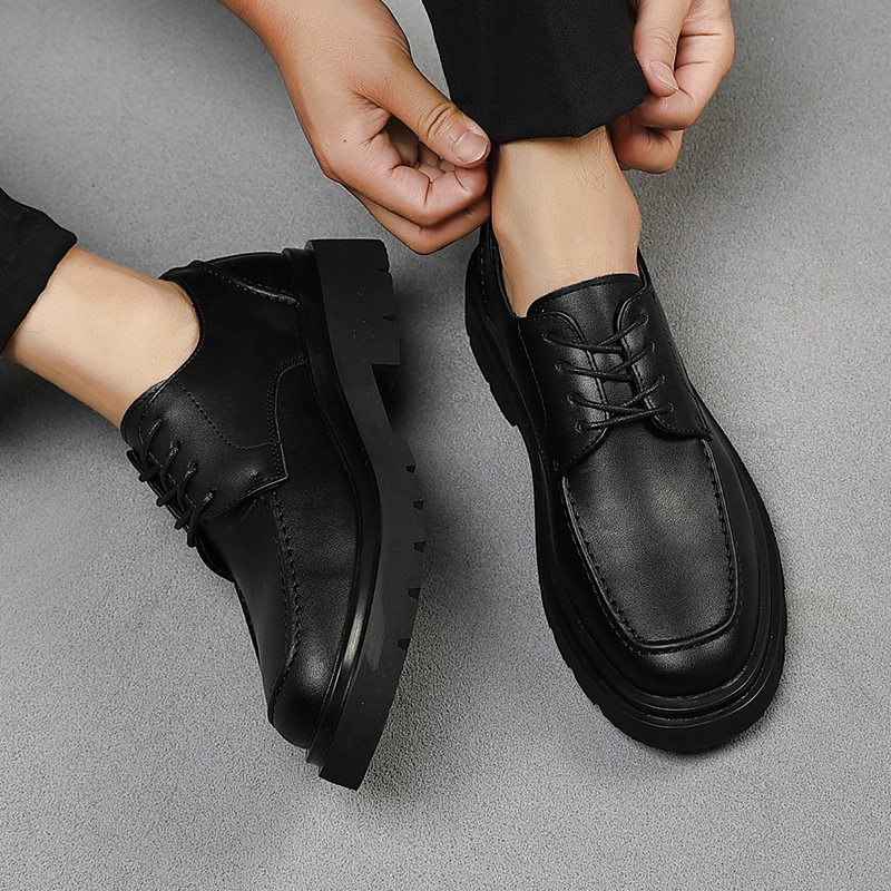 Кожаные повседневные кожаные туфли мужские 2020, новые корейские трендовые Универсальные мужские туфли в британском деловом стиле, черные мужские туфли