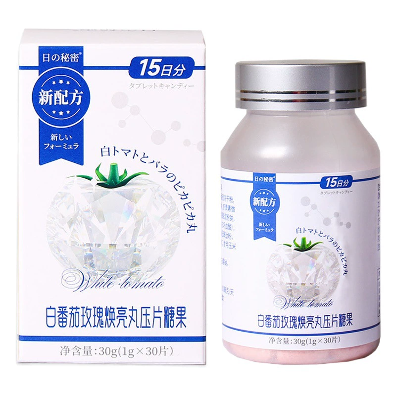 Таблетки для осветления кожи White Tomato Rose, порошок из томатов, сублимированный, в форме конфет. Можно использовать в сочетании с отбеливающими таблетками и капсулами.