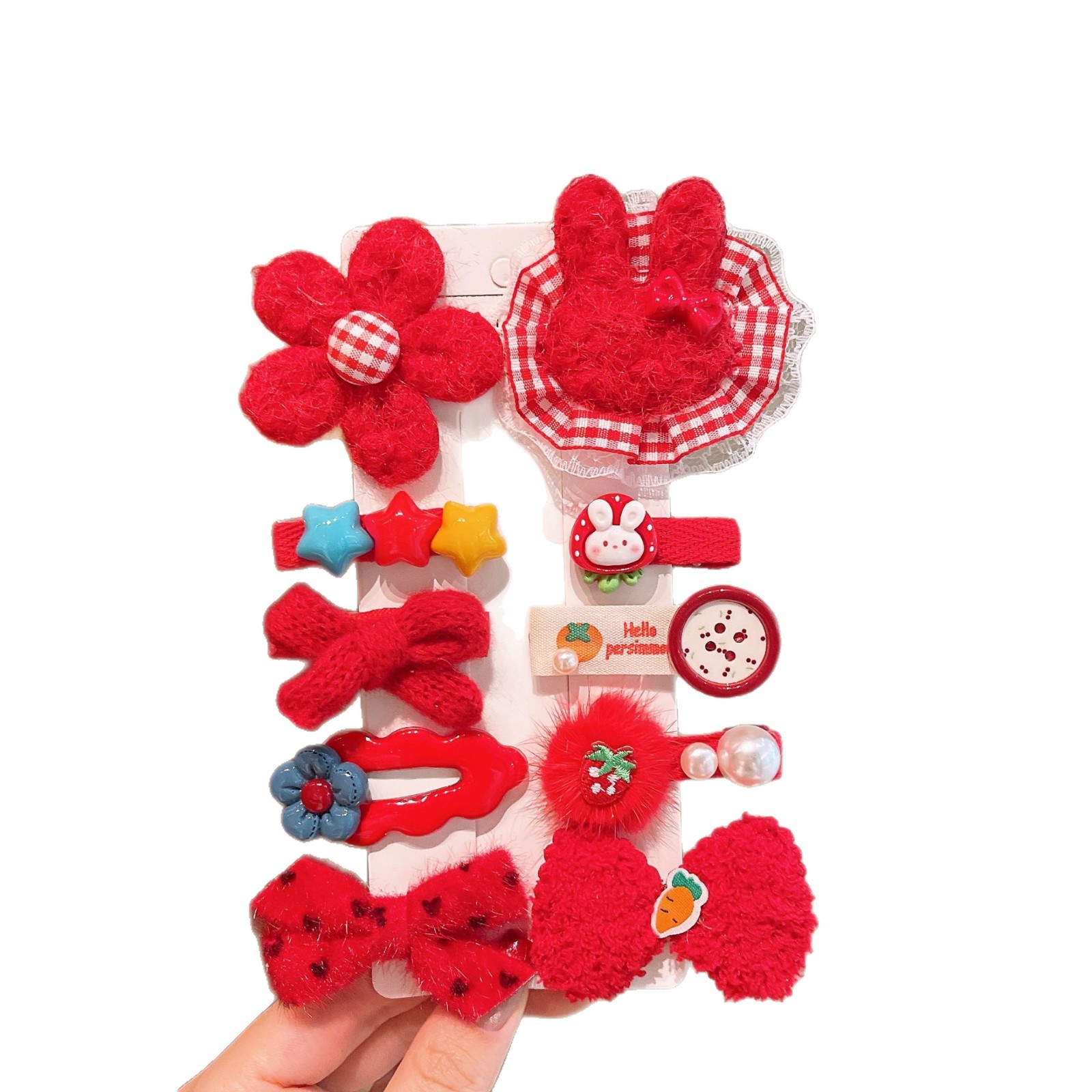 Año Nuevo Caballo arco rojo pinzas de cabello para niños Año Nuevo Fiesta de Año Nuevo pinzas de cabello para mujeres bebés lindos pinzas de cabello rotas BB