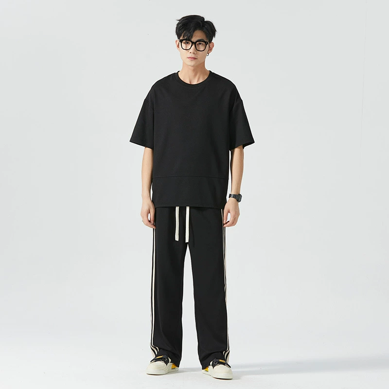 Летний новый мужской повседневный спортивный набор с короткими рукавами