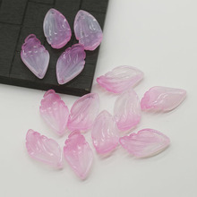 E5-12*22mm捷克琉璃鸢尾花花瓣双色洒金diy饰品配件发簪材料