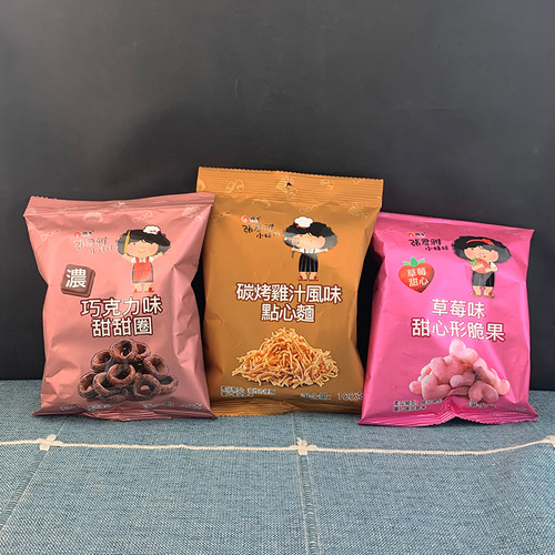 Taiwanese Zhang Junya little sister sweet donut instant noodles with string noodles snack instant noodles box of 15 bags
