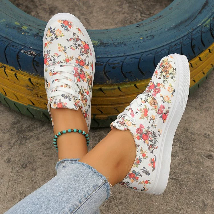 Повседневная парусиновая обувь с мягкой подошвой и мультяшным принтом, женская Европейская и американская 2023, летние и осенние новые трансграничные французские Кроссовки больших размеров