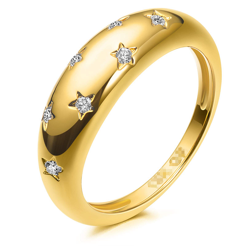 14g Weight Artificial Gemstones Inlay Material Rings Classification 1 Piece Quantity Retro Star Artificial Gemstones Alloy Wholesale Rings