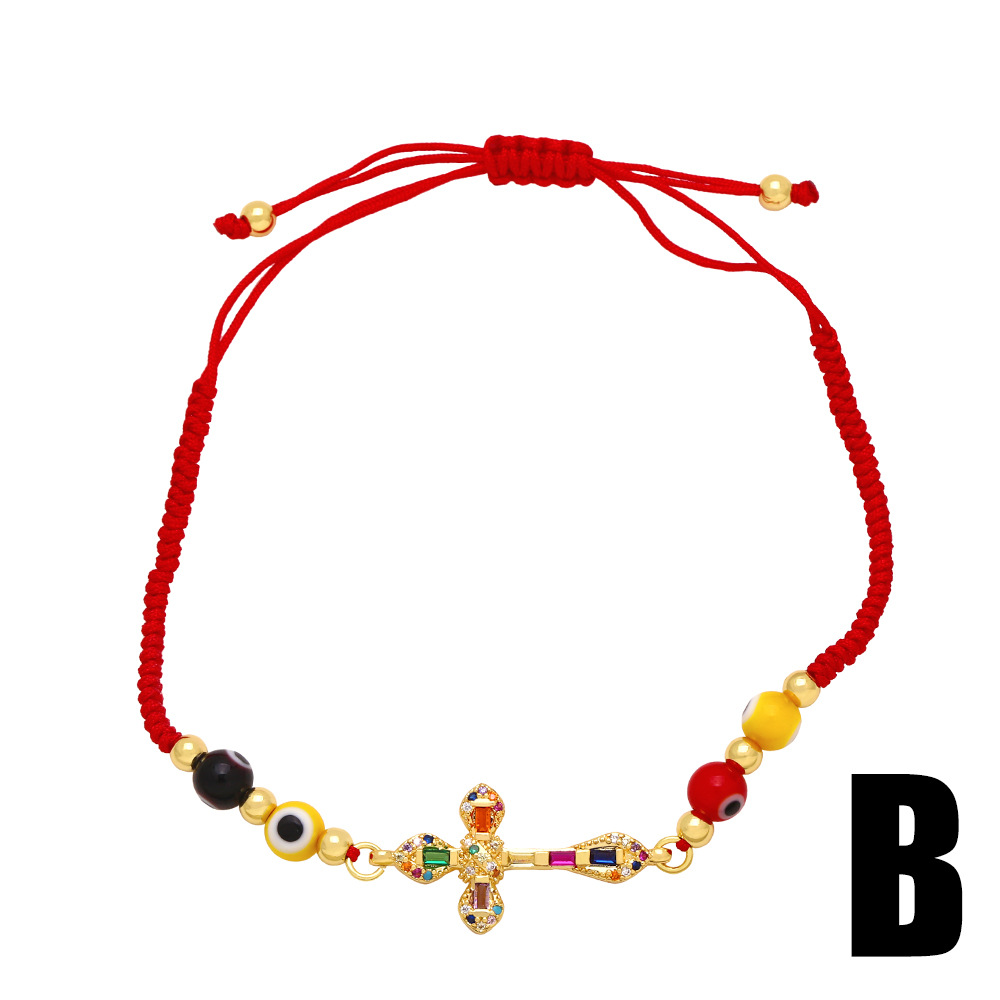 Fashion Eye Copper Braid Zircon Bracelets 1 Piece