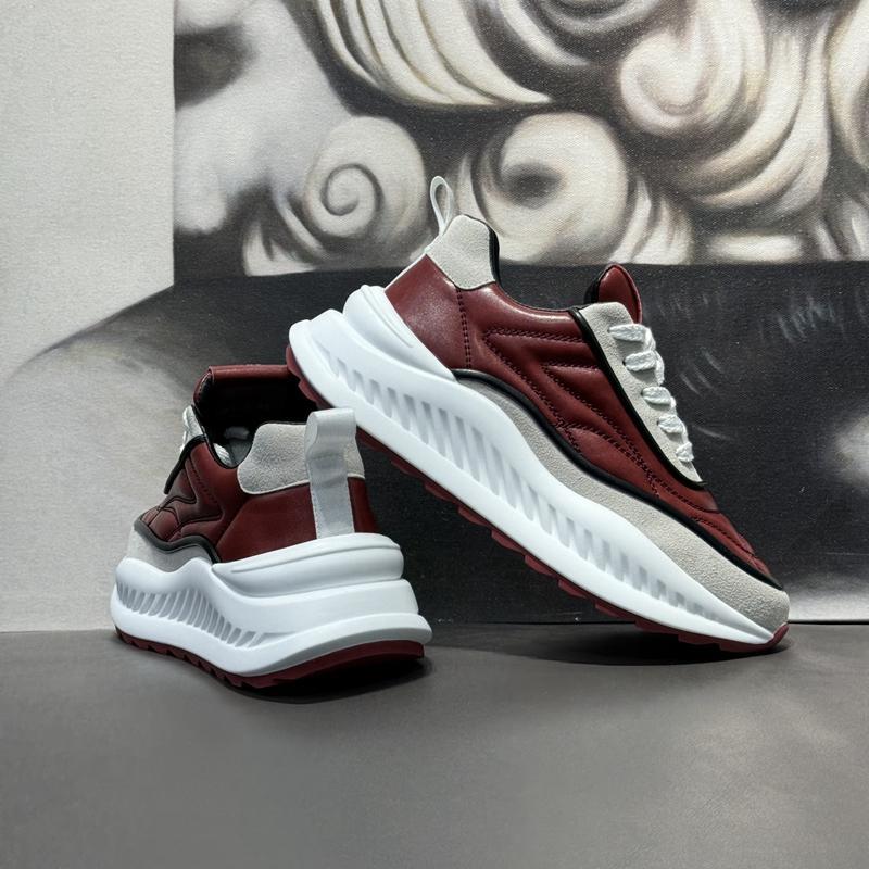 Baskets homme décontractées en cuir blanc style mode polyvalent_voghion.com