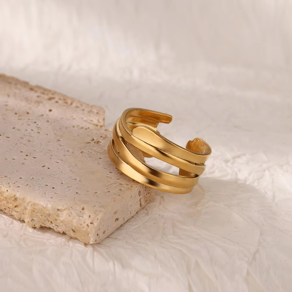 8g Weight 0.03µm-0.05µm Gold Plating Thickness PVD Coated Gold Plating Process Real Gold Plated Plating Material Stone-Free Inlay Material Open Rings Classification 1 Piece Quantity Casual, Daily Occasion 304 Stainless Steel Material Solid Color, Lines Pattern All Seasons Season Unisex Gender Simple Style, IG Style Style Waterproof Non Tarnish, Plating Craft Gold, Silver Color PVD Coated Real Gold Plated 18K Gold Solid Color Lines Titanium Steel Simple Style IG Style Waterproof Non Tarnish Open Rings 13