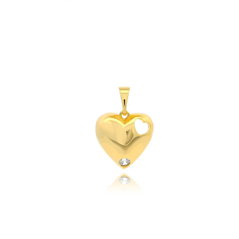Collar con Colgante de Diseño Simple y Personalizado con Gema Artificial en Forma de Corazón de Xuping, Nueva Moda