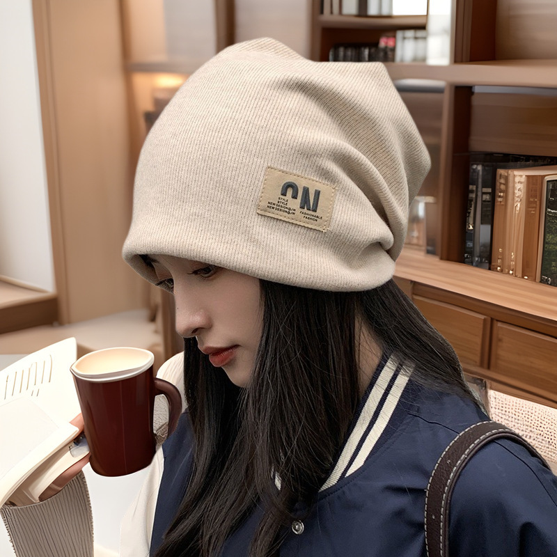 韩版大头围堆堆帽女冬季时尚保暖显脸小网红日系春秋休闲包头冷帽|undefined