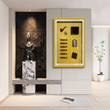 中古风仿真雪茄静物立体实物组合装置画咖啡店艺术感装饰画小尺寸