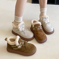 雪地靴女2025冬季新款保暖加绒加厚皮一体毛毛棉鞋厚底棉靴女潮女
