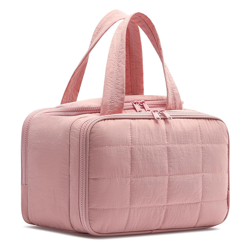 Amazon New Travel Toilet Bag Cosmetic Bag Quilted Cosmetic Bag Lightweight Cosmetic Storage Bag with Handle