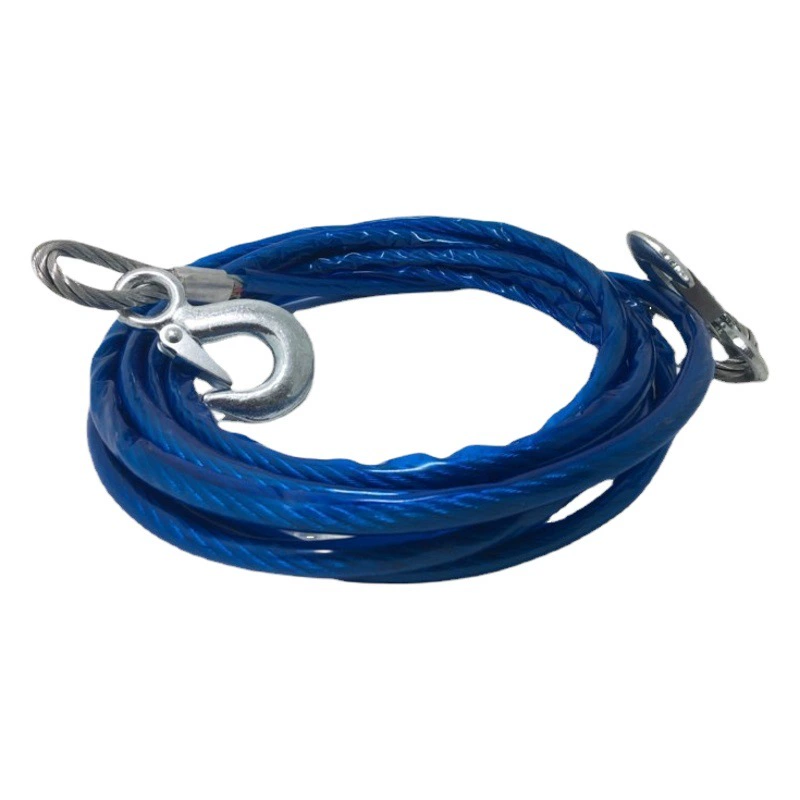 Автомобильный тяговый трос 5 т 4 м стальной трос для прицепа стальная проволока тяга автомобильный Тяговый внедорожный аварийный связывающий ремень, поддерживающий автомобильный трос