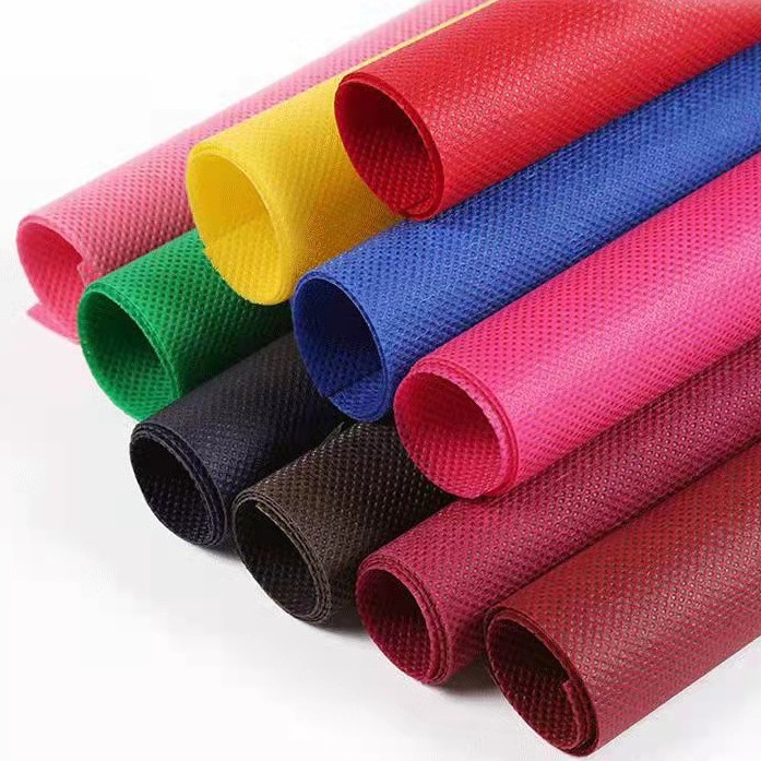 Multicolor spunbond PP no tejido colorido no tejido espesar bolsa de compras bolsa de mano embalaje decoración tela artesanal