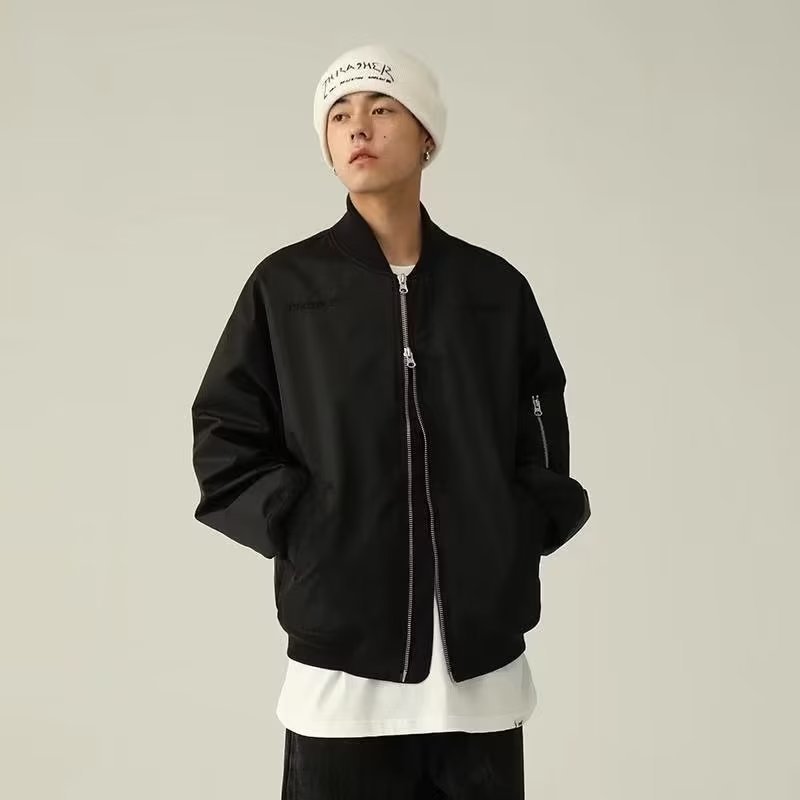 Primavera y otoño casual suelta chaqueta de béisbol hombres ins moda japonés retro bordado chaqueta de vuelo moda