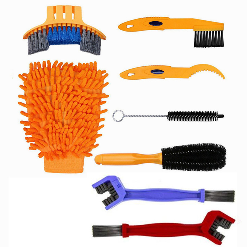 Juego de arandela de cadena de la bicicleta limpiador de caja de cadena accesorios de bicicleta de montaña herramienta de mantenimiento cepillo de limpieza