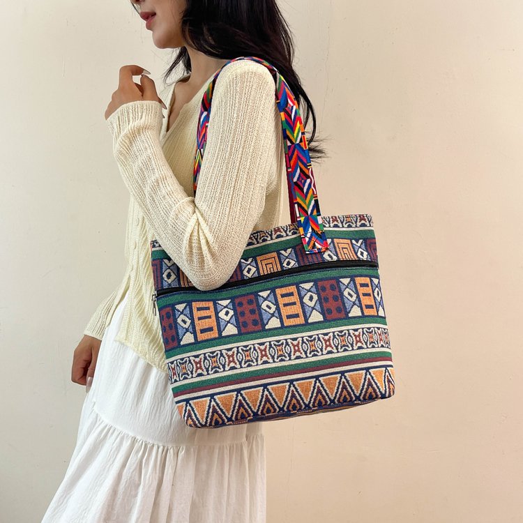 Nuevas bolsas transfronterizas, bolsas de mano de mujer, bolsas de tela de gran capacidad, bolsas de hombro de otoño 2024 nuevas bolsas de estilo nacional