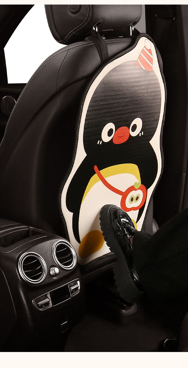Penguin Cute Lady Cartoon Car Seat Back Anti-Kick Pad Car Seat Back Anti-Fouling Pad Anti-Dirty Pad