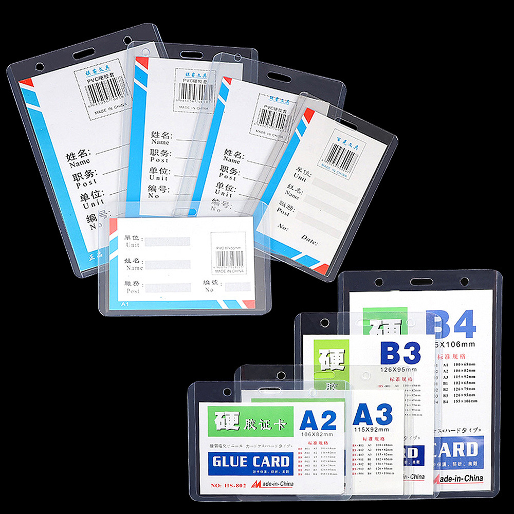Caja de tarjeta dura transparente caja de goma dura Tarjeta de fábrica caja de tarjeta de PVC tarjeta de trabajo certificado de trabajo tarjeta de trabajo insignia caso cordón