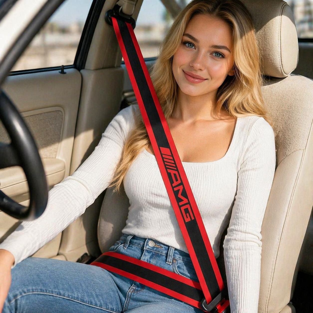 JDM universal nylon seatbelts for cars support cross-border dropshipping and are hot-selling branded universal car seatbelts