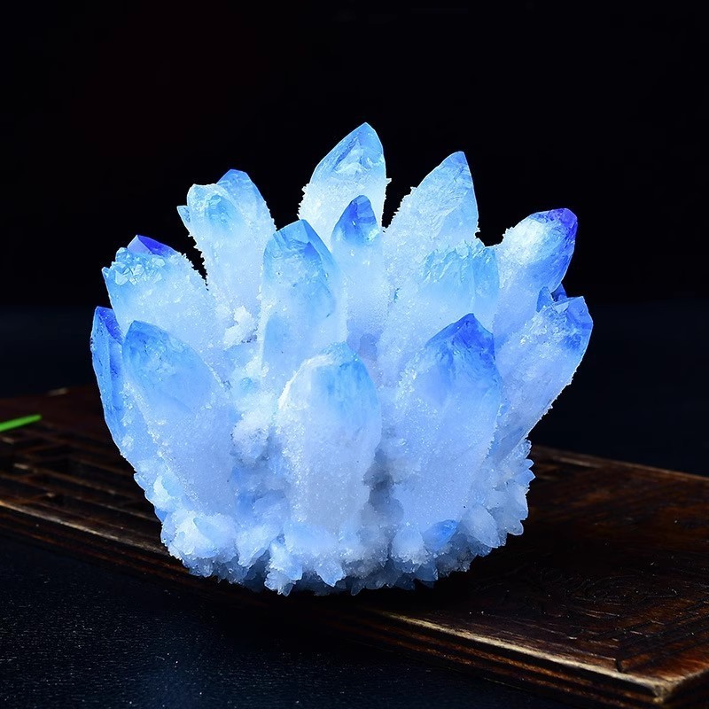 天然紫黄绿白水晶簇摆件消磁观赏矿石标本原石水晶摆件家居装饰|undefined